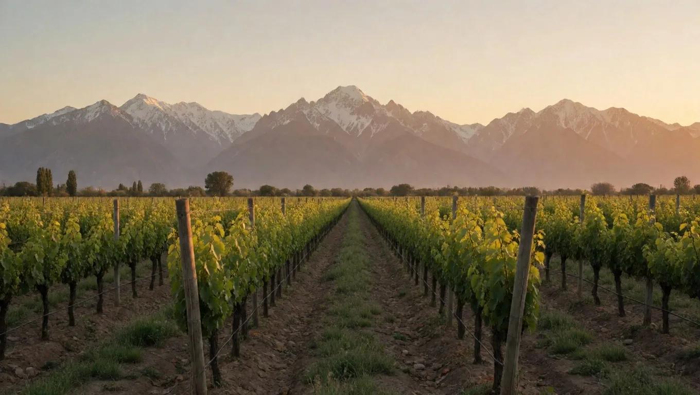Viñedos de Mendoza al atardecer