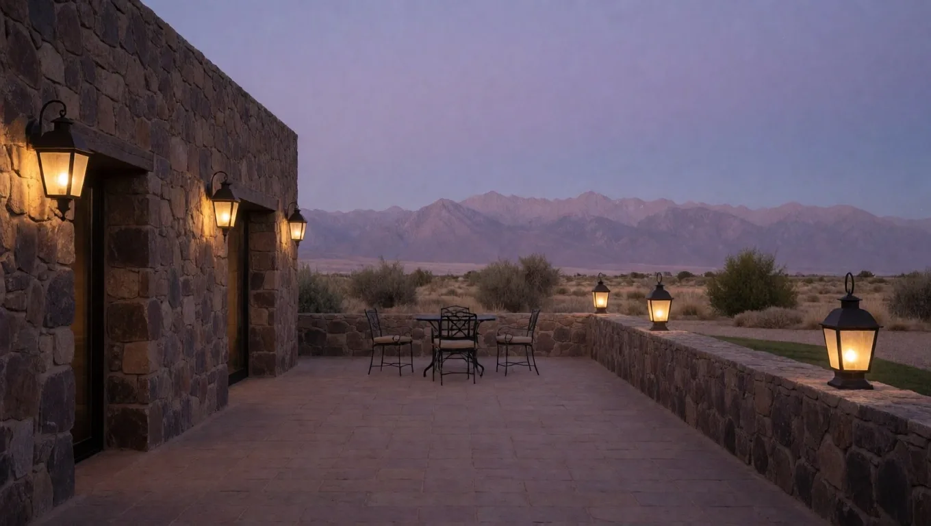 Viñedos de Mendoza al atardecer con la cordillera de los Andes al fondo