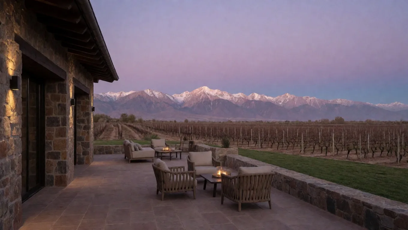 Viñedos de Mendoza al pie de la cordillera de los Andes