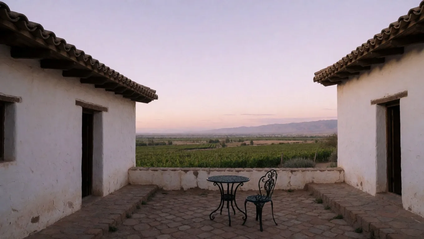 Viñedos de altura en Cafayate, Salta, al atardecer